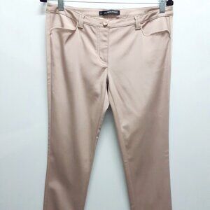 Anna Molinari Pale Mauve Zip-Ankle Tapered-Leg Pants Made in Italy Size 42